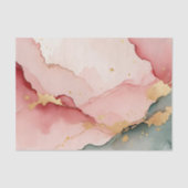 Blush Pink Teal Gold Abstract 薄葉紙 (正面)