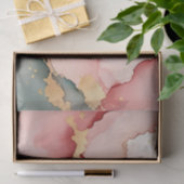 Blush Pink Teal Gold Abstract 薄葉紙 (ギフト)