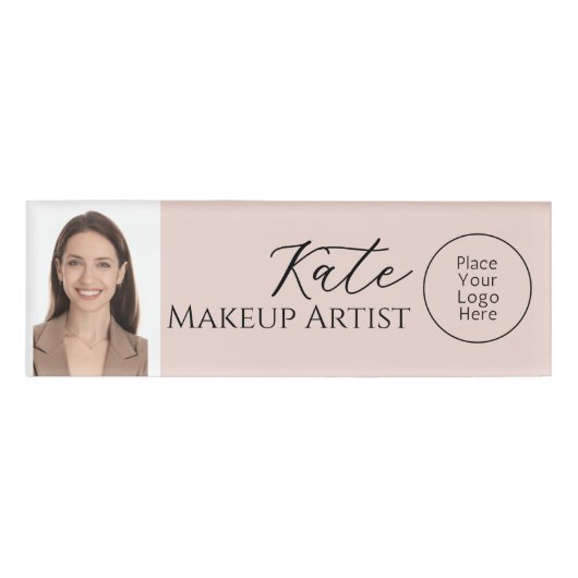 Blush Pink Team Member Photo Name  名札 (正面)