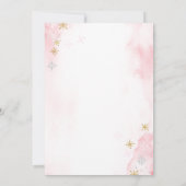 Blush pink teddy bear Baby Shower Girl Invitation 招待状 (裏面)