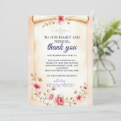 Blush pink thank you Floral Wedding card  サンキューカード (スタンド正面)