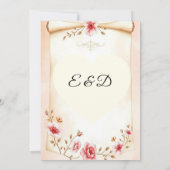 Blush pink thank you Floral Wedding card  サンキューカード (裏面)