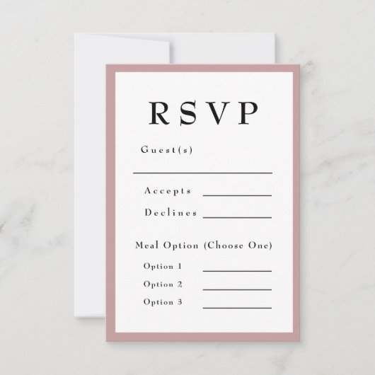 Blush Pink Timeless Wedding RSVP (正面)