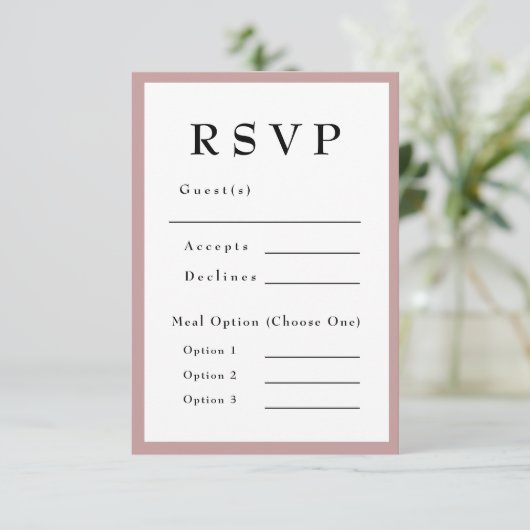 Blush Pink Timeless Wedding RSVP (スタンド正面)