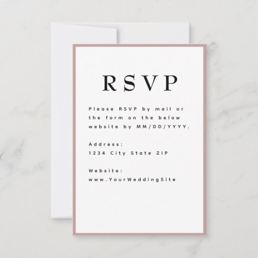 Blush Pink Timeless Wedding RSVP (裏面)