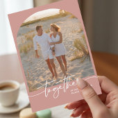 Blush Pink Together Typography Couple Valentine カード
