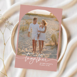Blush Pink Together Typography Couple Valentine カード