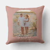 Blush Pink Together Typography Couple Valentine クッション (裏面)