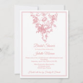Blush Pink Toile de Jouy Bridal Shower Invitation 招待状 (正面)