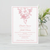 Blush Pink Toile de Jouy Bridal Shower Invitation 招待状 (スタンド正面)