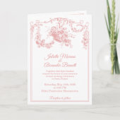 Blush Pink Toile de Jouy Paris Wedding Invitation 招待状 (正面)