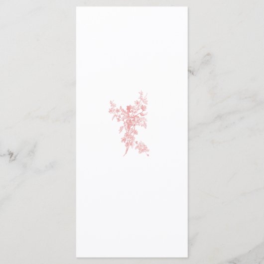 Blush Pink Toile de Jouy Wedding Menu Card メニュー (裏面)