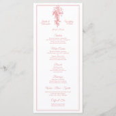 Blush Pink Toile de Jouy Wedding Menu Card メニュー (正面)