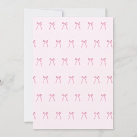 Blush Pink trendy Bow Ribbon Coquette Sweet 16 招待状 (裏面)