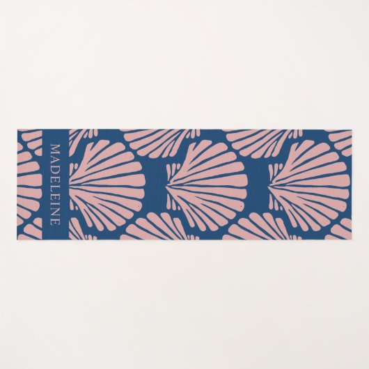 Blush Pink Tropical Seashells Custom ヨガマット (正面(横))