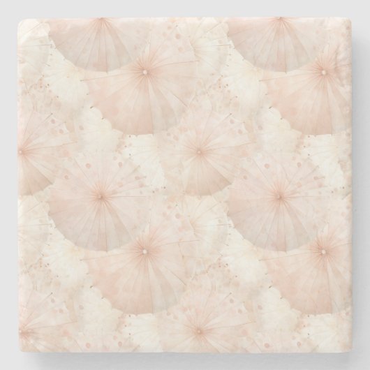 Blush Pink Umbrellas ストーンコースター (正面)