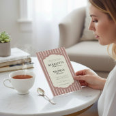 Blush Pink Vertical Stripe QR Wedding Invite 招待状