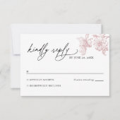 Blush Pink Victorian Floral Wedding RSVP Card (正面)