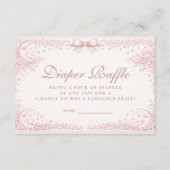 Blush Pink Vintage Toile Lamb Diapper Raffle エンクロージャーカード (正面)