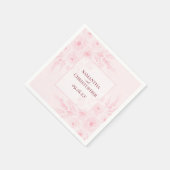 Blush Pink Watercolor Boho Floral Elegant Wedding スタンダードカクテルナプキン (角)