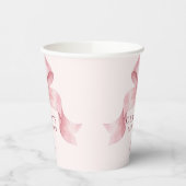 Blush Pink Watercolor Bow Baby Shower  紙コップ (左)