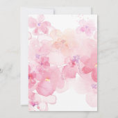 Blush Pink Watercolor Floral Birthday Party 招待状 (裏面)