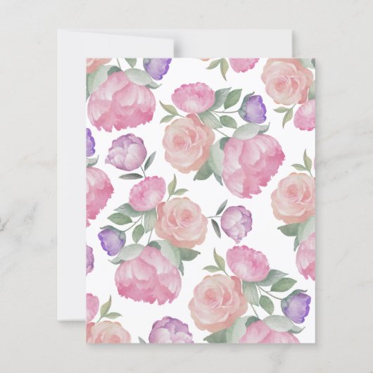 Blush Pink Watercolor Floral BUDGET Wedding (裏面)