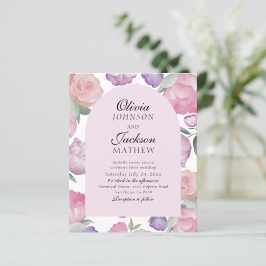 Blush Pink Watercolor Floral BUDGET Wedding (スタンド正面)