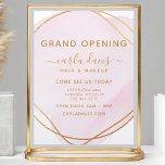 Blush Pink Watercolor Gold Circle Salon Reopening チラシ<br><div class="desc">Blush Pink Watercolor Gold Circle Salon Reopening Flyer. Elegant blush pink watercolor gold circle geometric hand lettered style calligraphy script professional branding. Perfect for makeup artists,  hair stylists,  cosmetologists,  and more!</div>