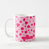 Blush Pink Watercolor Hearts Valentine’s Gift コーヒーマグカップ (左)