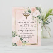 Blush Pink Watercolor Nursing Graduation Invitatio 招待状 (スタンド正面)