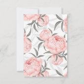 Blush Pink Watercolor Peony Wedding セーブザデート (裏面)