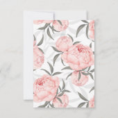 Blush Pink Watercolor Peony Wedding Response Card 出欠カード (裏面)