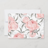 Blush Pink Watercolor Peony Wedding RSVP Card (裏面)