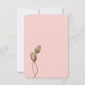 Blush Pink Watercolor Poppy Wedding  セーブザデート (裏面)