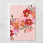 Blush Pink Watercolor Poppy Wedding Invitation 招待状 (裏面)