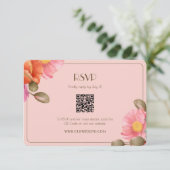 Blush Pink Watercolor Poppy Wedding RSVP Card (スタンド正面)