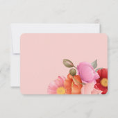 Blush Pink Watercolor Poppy Wedding RSVP Card (裏面)
