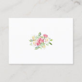 Blush Pink Watercolor Roses QR Code Wedding エンクロージャーカード (裏面)