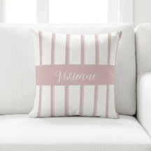 Blush Pink Watercolor Stripes Monogram Name