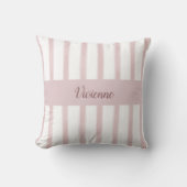 Blush Pink Watercolor Stripes Monogram Name クッション (正面)