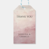 Blush Pink Watercolor Wash Elegant Wedding  ギフトタグ (裏面)