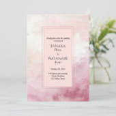 Blush Pink Watercolor Wash Japanese Wedding 招待状 (スタンド正面)