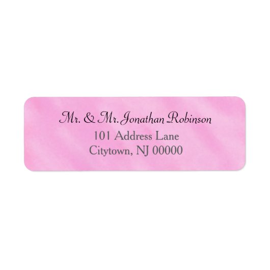 Blush Pink Watercolor Wedding ラベル (正面)