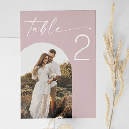 Blush Pink Wedding | エレガントなソフトローズアーチの写真 テーブルナンバー