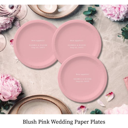 Blush Pink Wedding  ペーパープレート