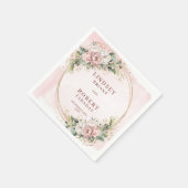 Blush Pink Wedding Floral Eucalyptus Glitter Party スタンダードカクテルナプキン (角)