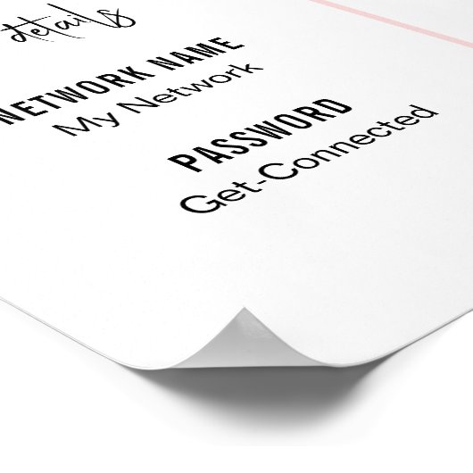 Blush Pink What's the WIFI Password QR Code Logo ポスター (角)