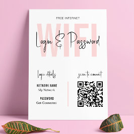 Blush Pink What's the WIFI Password QR Code Logo ポスター