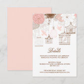 Blush Pink Whimsical Birdcages Details Card エンクロージャーカード (正面/裏面)